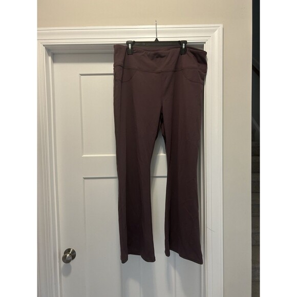 New Purple Halara Wide Band Plus Size 2X Wide Leg Yoga Pants Back Pockets Soft - Picture 1 of 5